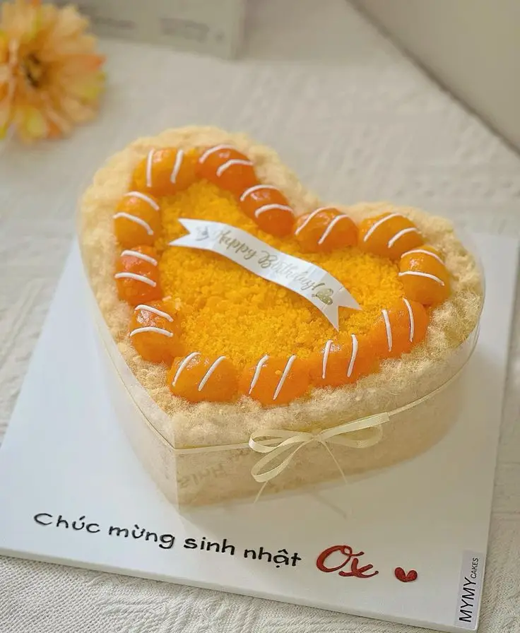 Mẫu bánh kem trái tim đơn giản, ngọt ngào cho ngày kỷ niệm 59