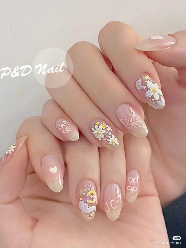 Mẫu nail vẽ hoa đơn giản - Nghệ thuật làm đẹp từ thiên nhiên 8