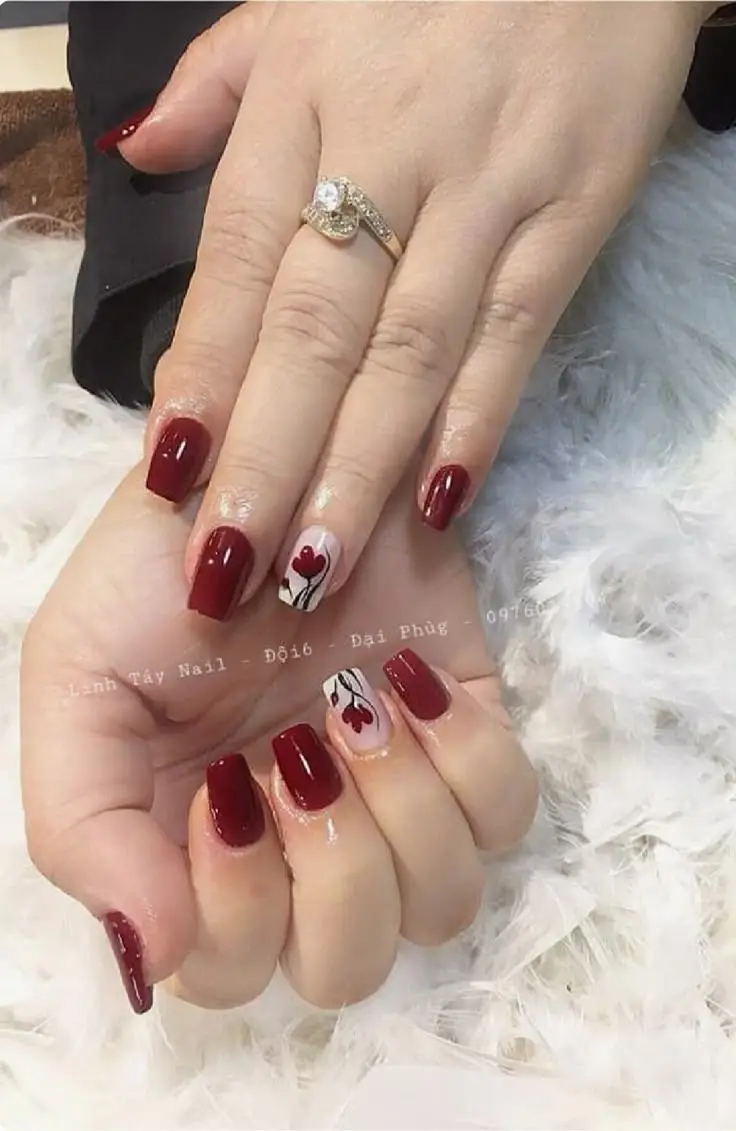 Mẫu nail vẽ hoa đơn giản - Nghệ thuật làm đẹp từ thiên nhiên 27