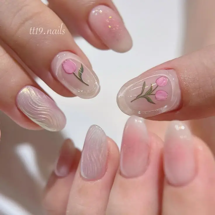 Mẫu nail vẽ hoa đơn giản - Nghệ thuật làm đẹp từ thiên nhiên 28