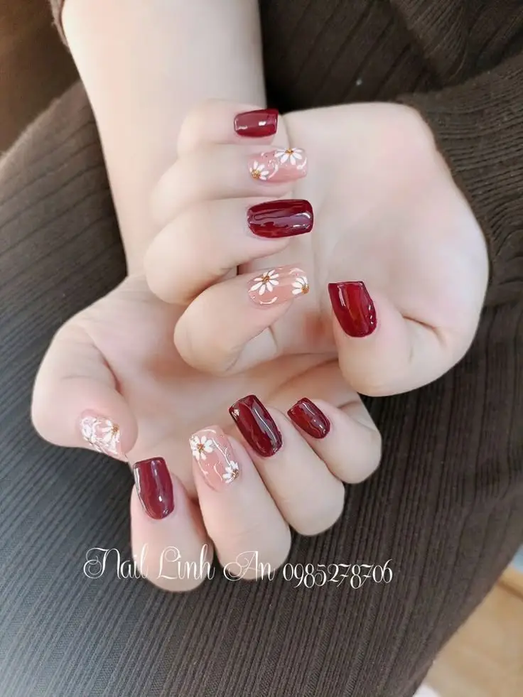 Mẫu nail vẽ hoa đơn giản - Nghệ thuật làm đẹp từ thiên nhiên 51