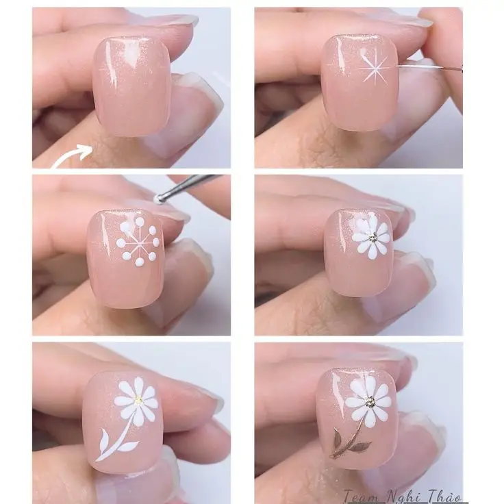 Mẫu nail vẽ hoa đơn giản - Nghệ thuật làm đẹp từ thiên nhiên 56