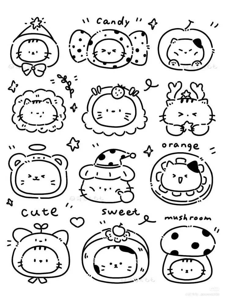 Tranh Tô Màu Sticker Cute: Sáng Tạo Điểm Nhấn Đáng Yêu 24