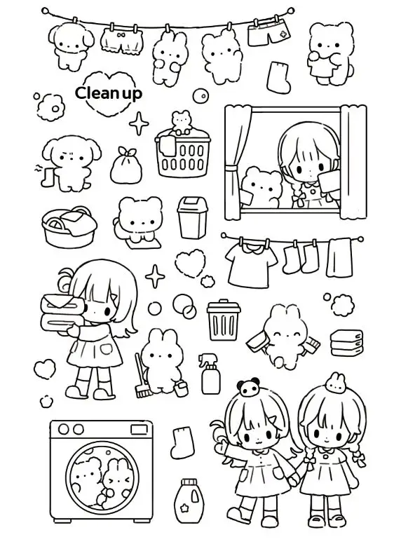 Tranh Tô Màu Sticker Cute: Sáng Tạo Điểm Nhấn Đáng Yêu 36