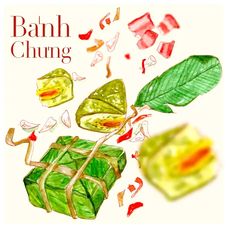 Vẽ bánh chưng, bánh tét cho dịp Tết Nguyên Đán 36