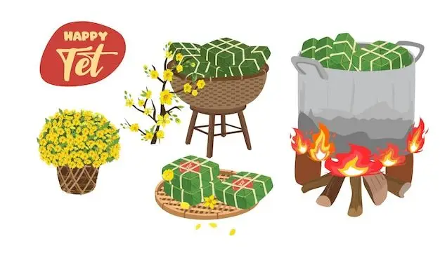 Vẽ bánh chưng, bánh tét cho dịp Tết Nguyên Đán 40