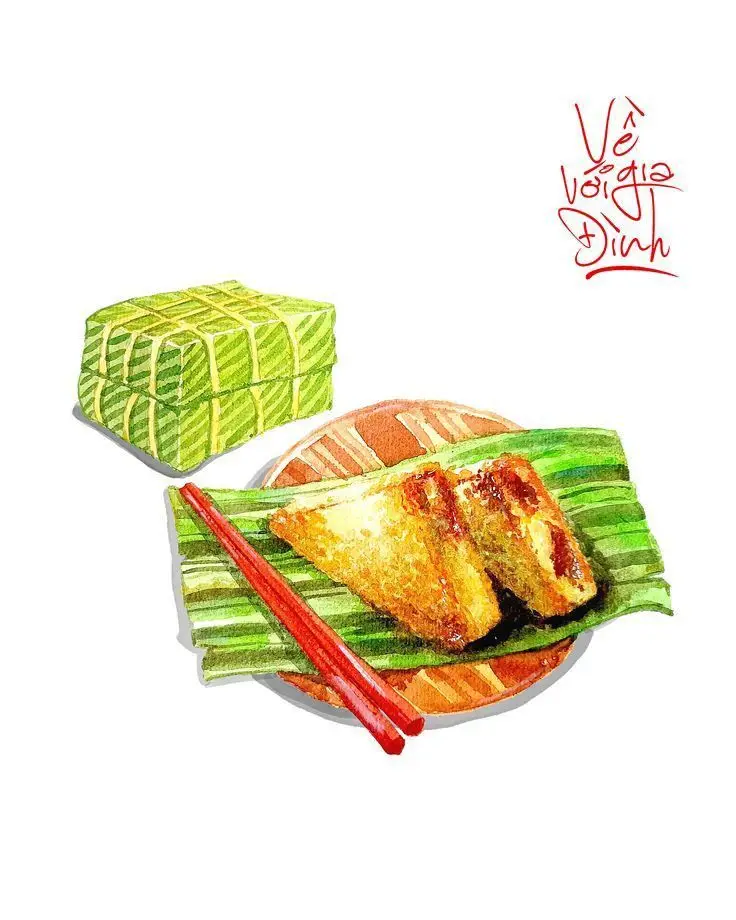 Vẽ bánh chưng, bánh tét cho dịp Tết Nguyên Đán 41