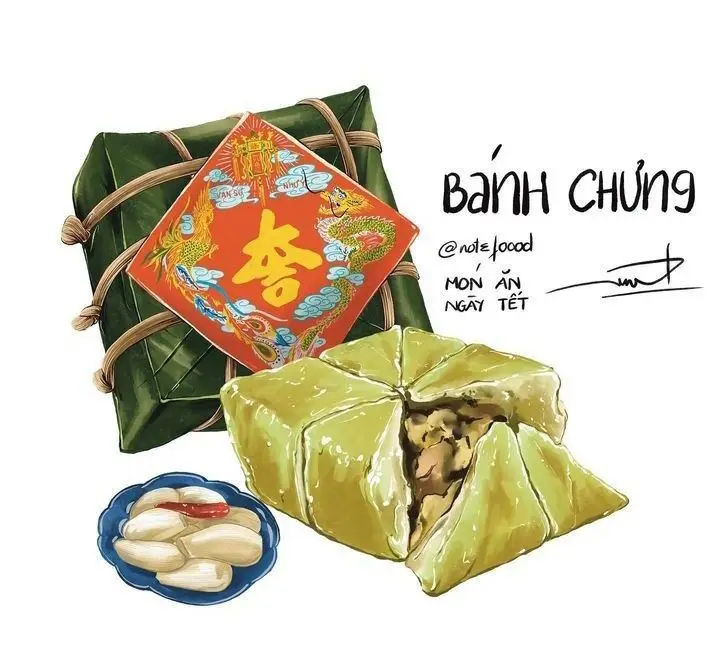 Vẽ bánh chưng, bánh tét cho dịp Tết Nguyên Đán 50