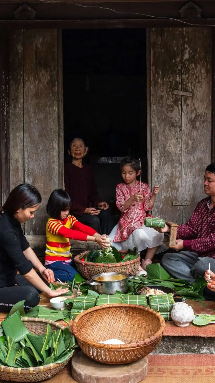 Ảnh Gói Bánh Chưng Ngày Tết - Hình Ảnh Nghệ Thuật Truyền Thống 1