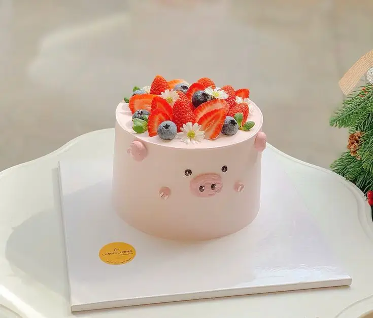 Bánh sinh nhật màu hồng cute - Những mẫu bánh đẹp nhất dành cho bé gái 24