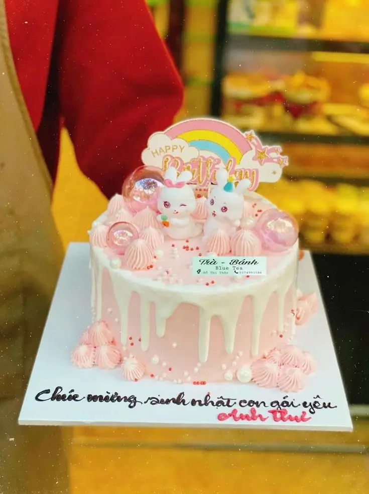 Bánh sinh nhật màu hồng cute - Những mẫu bánh đẹp nhất dành cho bé gái 62