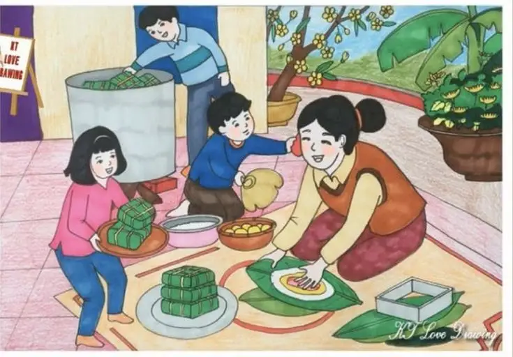 Hình ảnh gói bánh chưng ngày Tết - Nghệ thuật gói bánh truyền thống 76