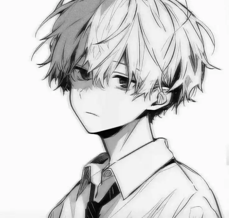 Sad Boy Avatar Anime Đen Trắng Đầy Cảm Xúc 61