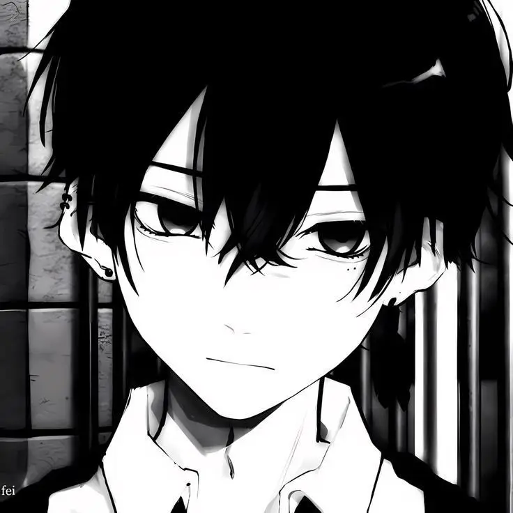 Sad Boy Avatar Anime Đen Trắng Đầy Cảm Xúc 74