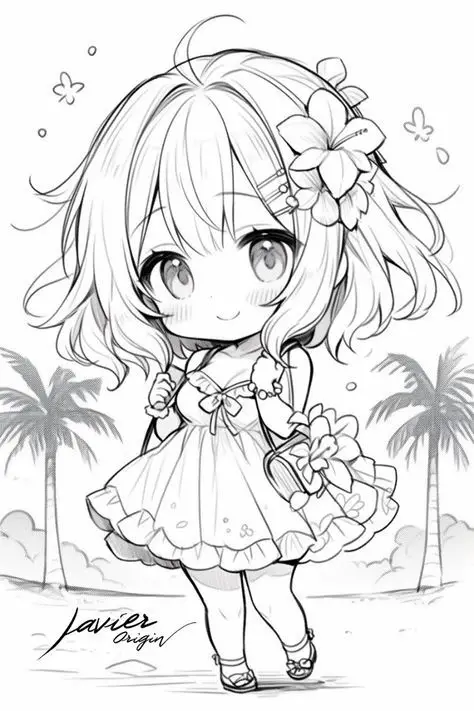 Tranh Tô Màu Anime Cute Chibi - Bộ Sưu Tập Đầy Màu Sắc 14