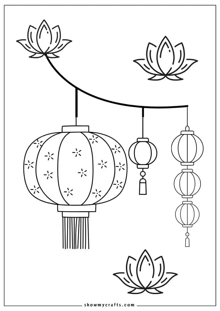 Tranh Tô Màu Đèn Trung Thu - Không Gian Tết Truyền Thống 7