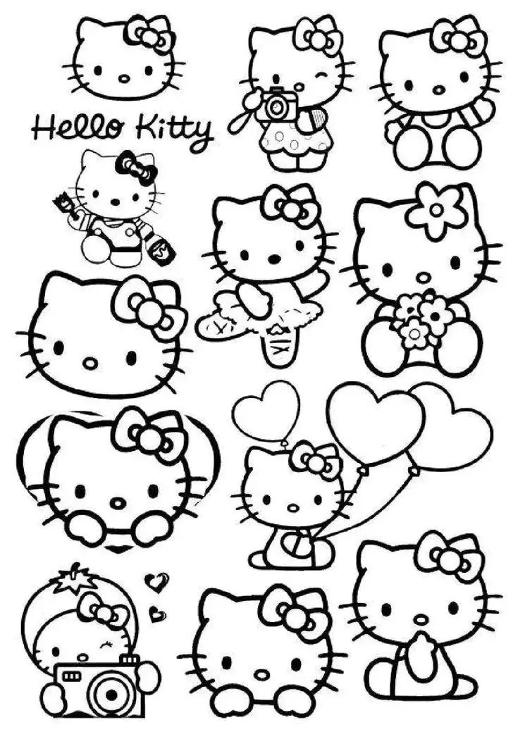 Khám Phá Tranh Tô Màu Hello Kitty Dễ Thương 1